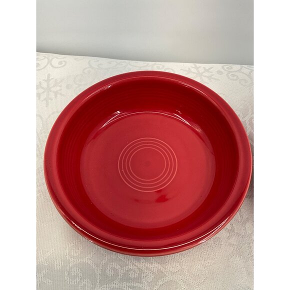 Fiesta Red Ceramic Bowls 6.5" Diameter Set Of 2 - Picture 5 of 8